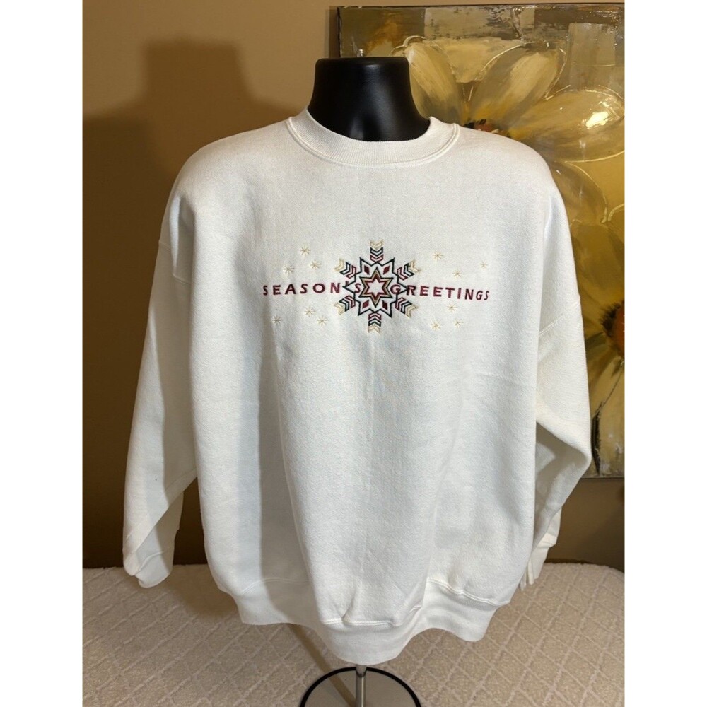 VTG Great American Lakes & Timbers Sweatshirt Season Greetings Embroidered XL